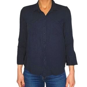 Only ONLFGILLY Long Sleeve Button Up Shirt Size 10 Blue